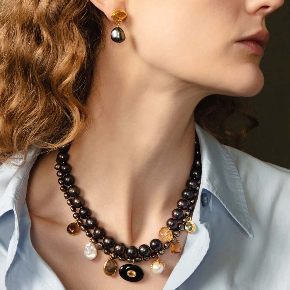 Peacock Pearl Lark Necklace