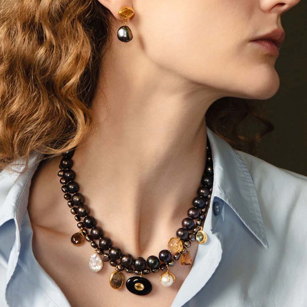 Peacock Pearl Graze Earrings