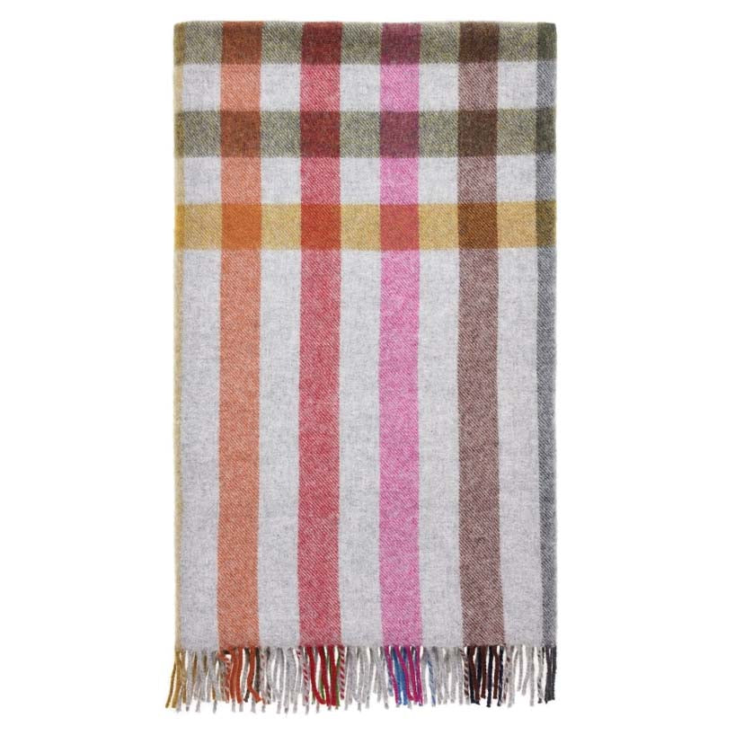 Multi Color Henley Merino Wool Throw Blanket