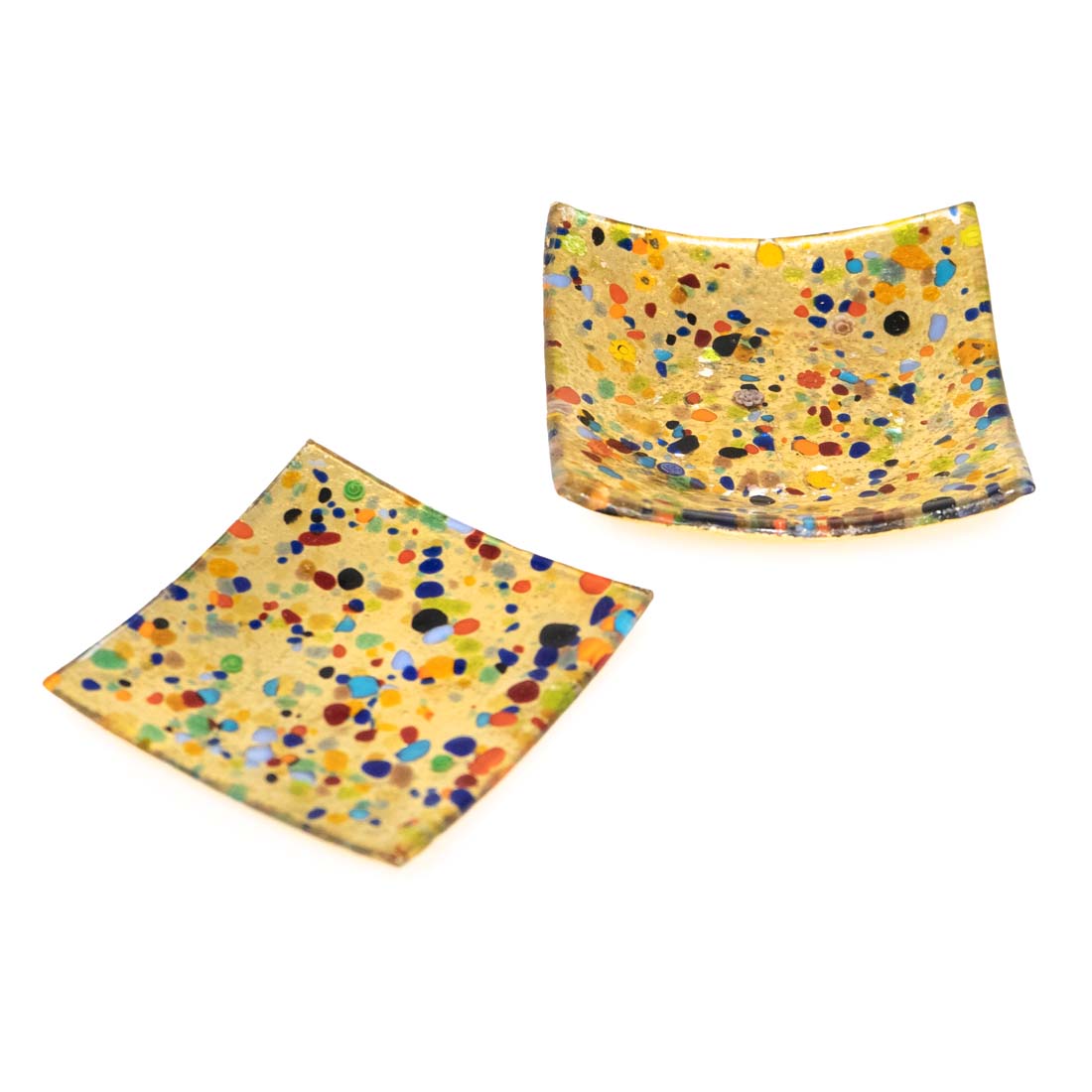 Small Confetti Venetian Glass Square Plate