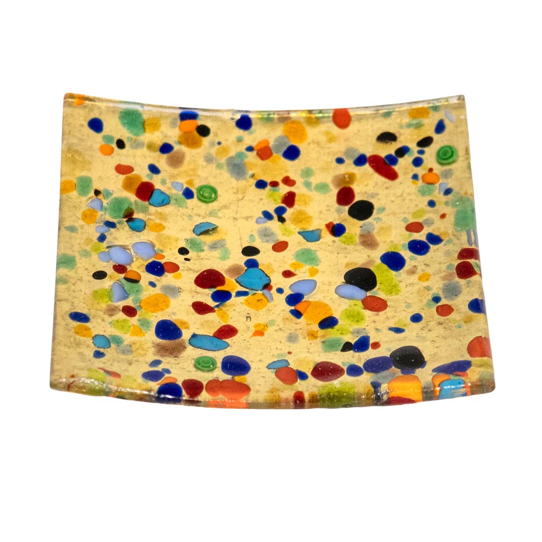 Medium Confetti Venetian Glass Square Plate