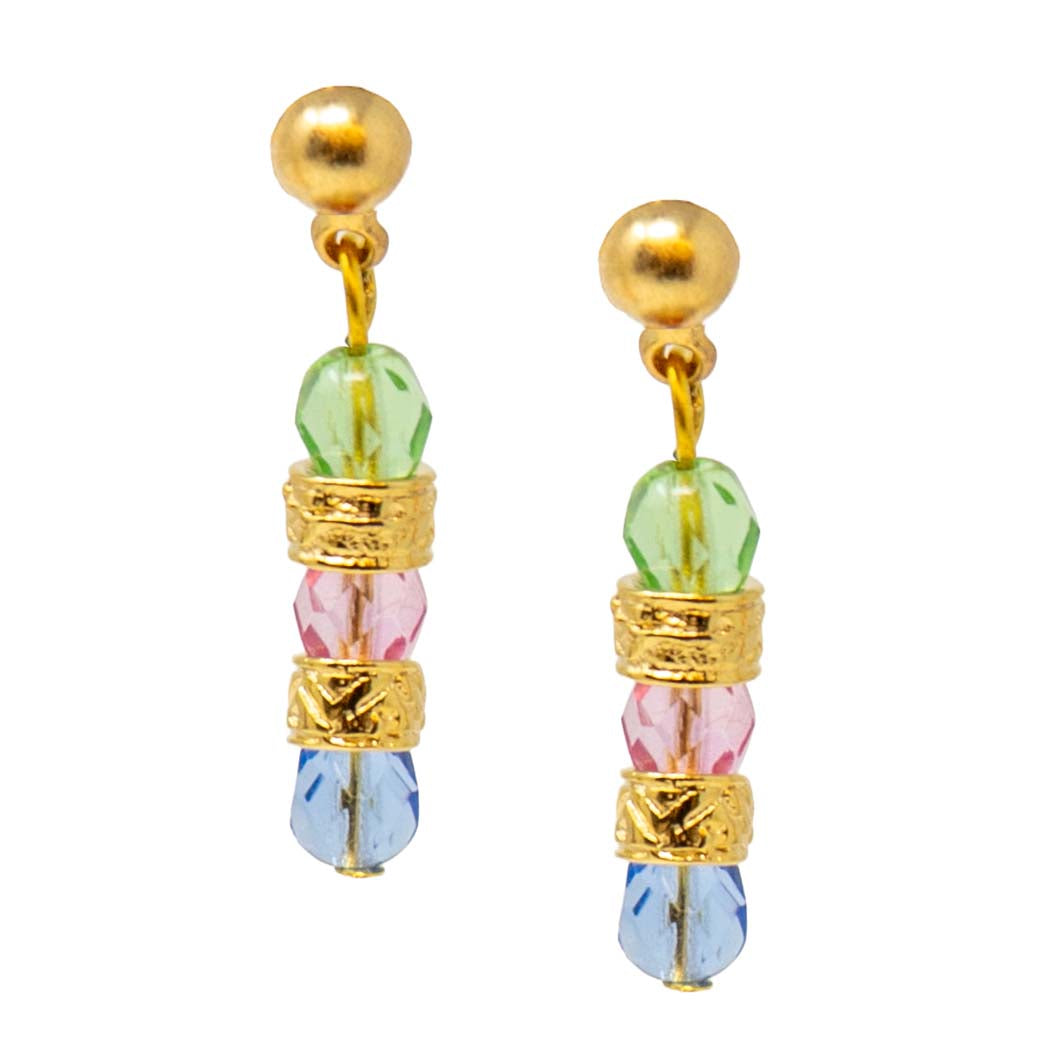 Pastel Venetian Glass Bead Earrings