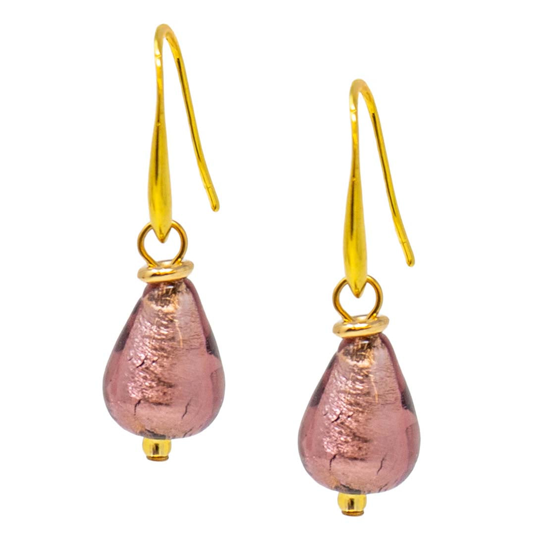 Plum Venetian Glass Earrings