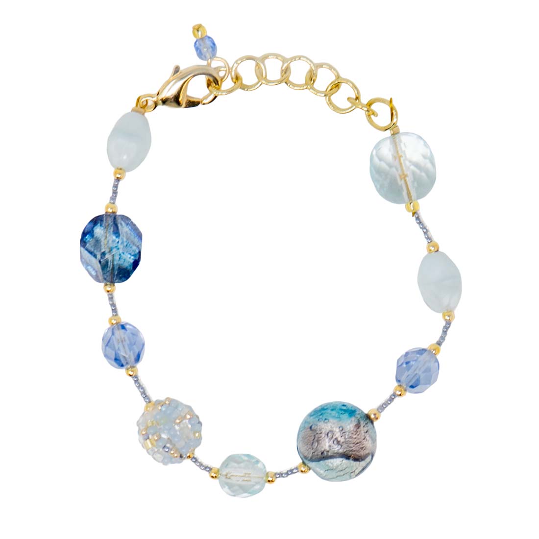 Bianca Venetian Glass Bead Bracelet
