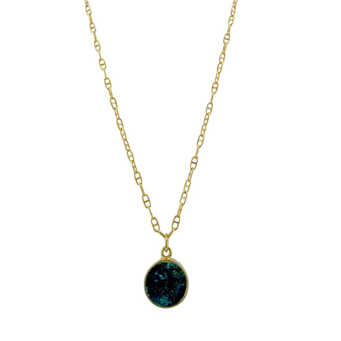 Chrysocolla Coin Pendant
