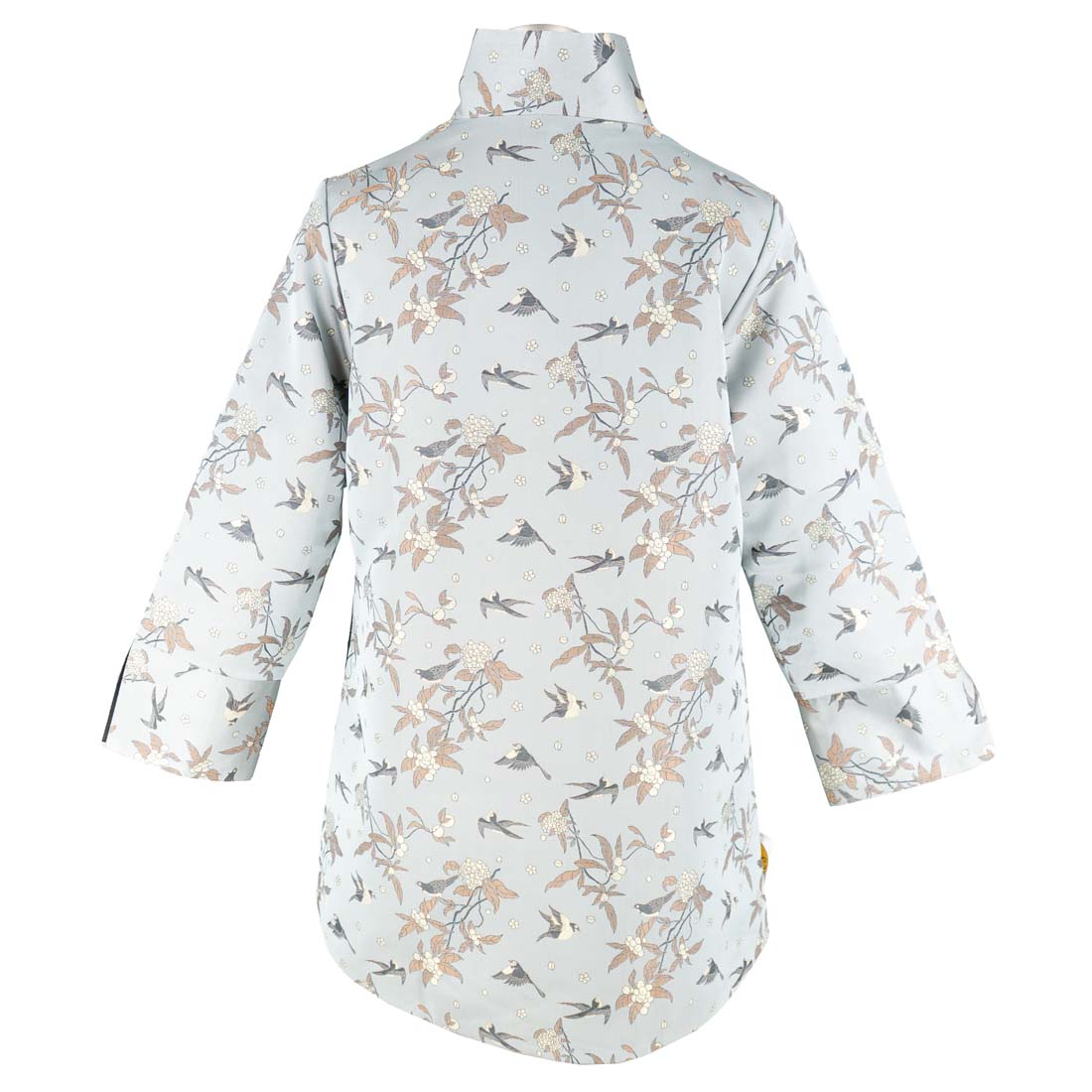 Shimmery Blue Hummingbird Print Hi-Low Jacket