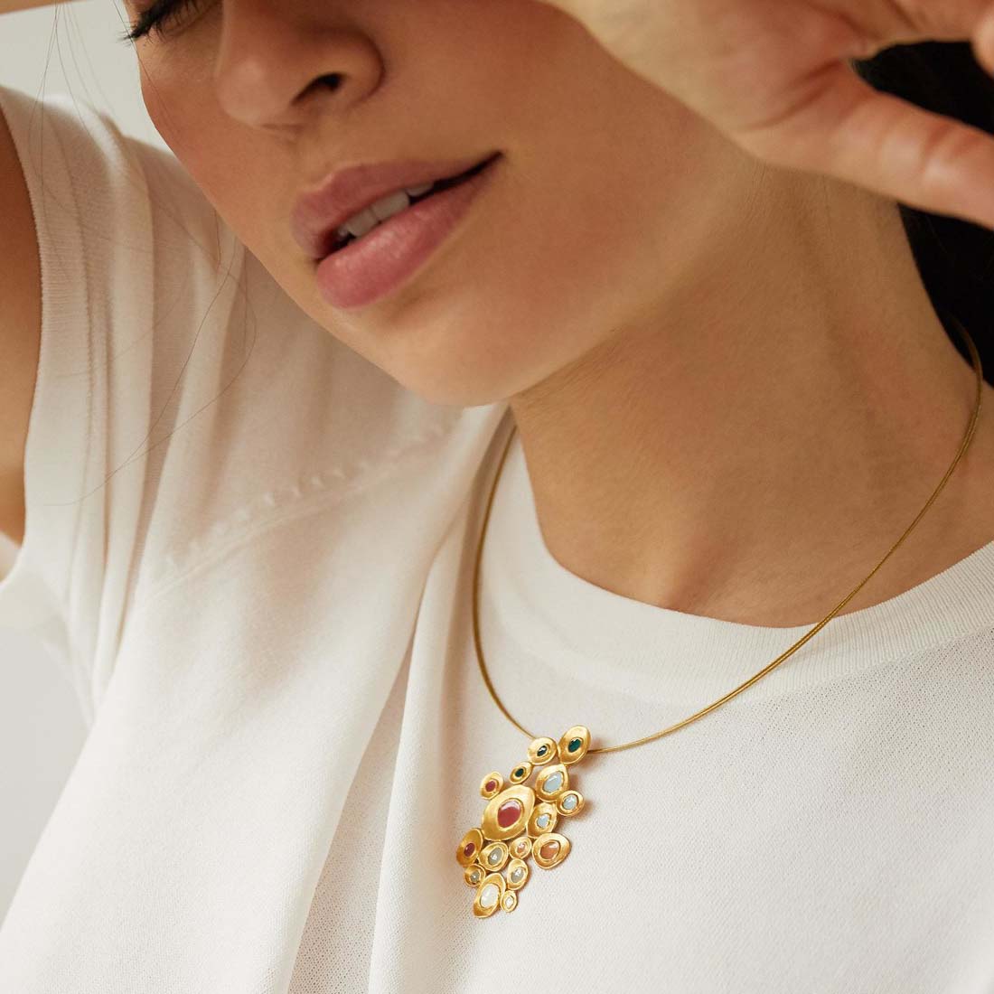 Favorita Enamel Pendant Choker