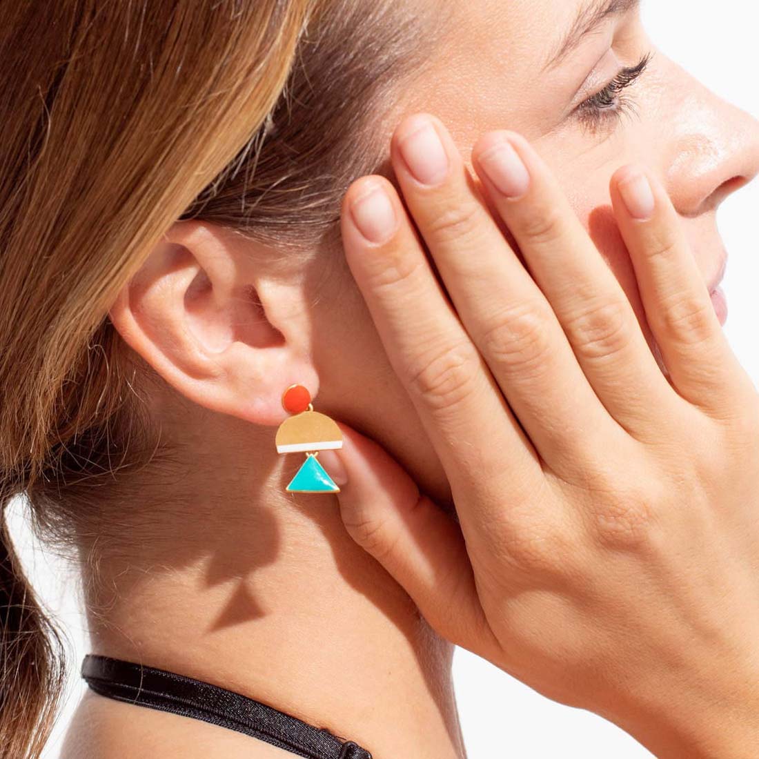 Red & Turquoise Somni Enamel Earrings