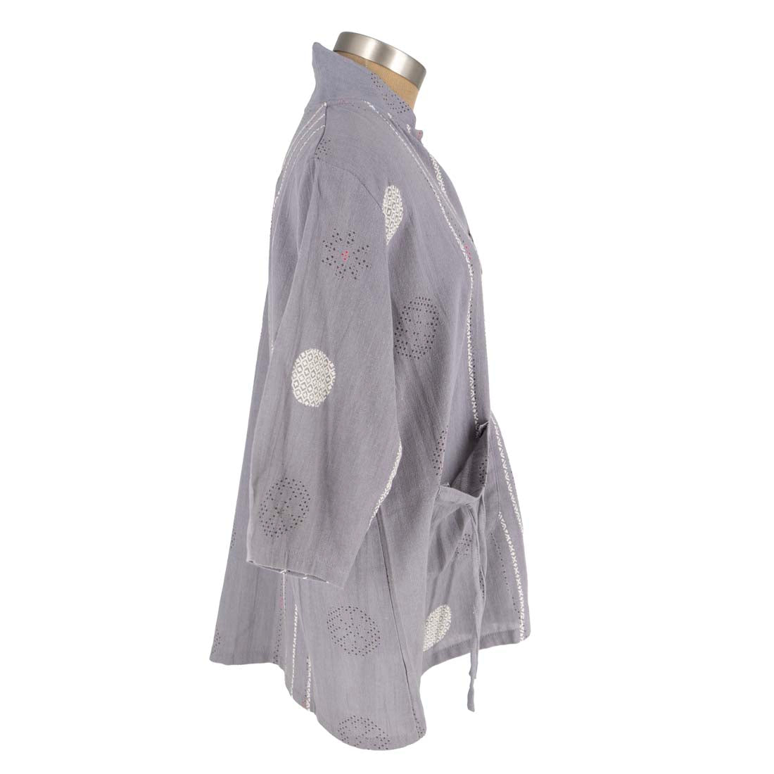 Double Drawstring Pocket Light Grey Tunic