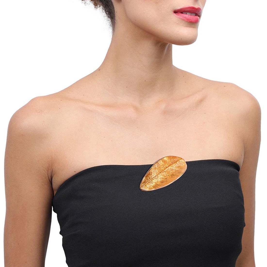 Majesty Copper Leaf Resin Brooch