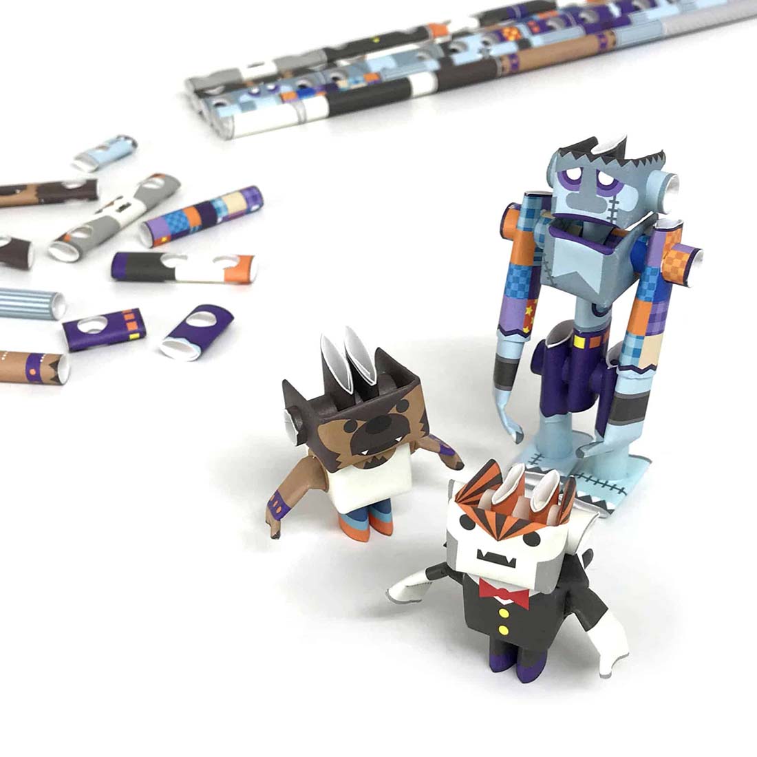 PIPEROID Dracky, Wolffy & Franky Paper Craft Kit