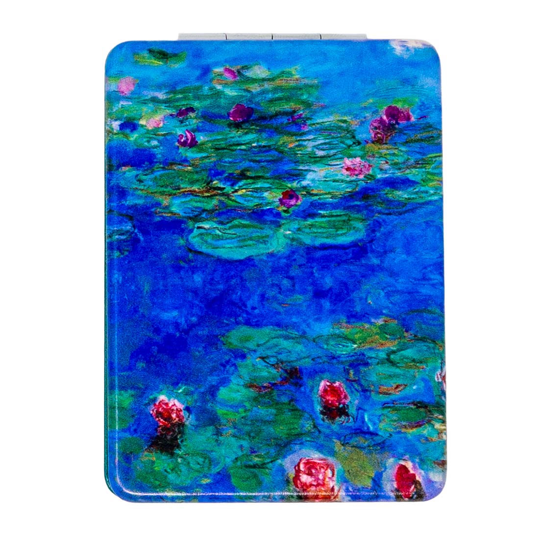 Phone case with a design of water lilies on a blue background