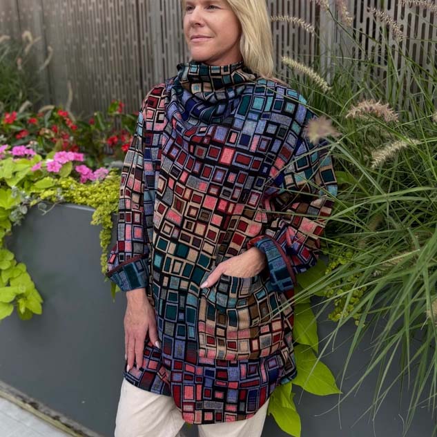 Ozzy Sweater Jacket Wrap Coat with Scarf