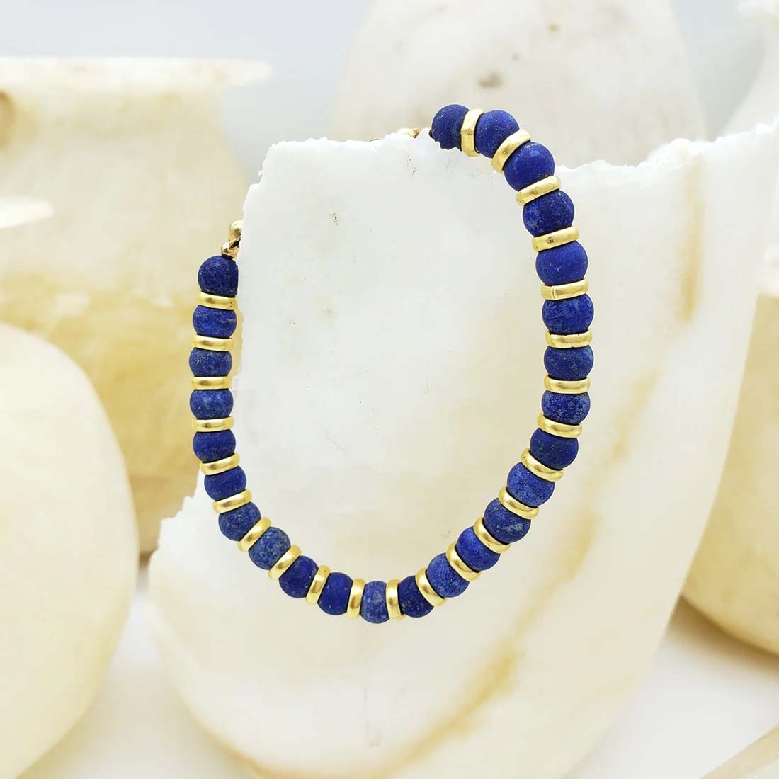 Sumerian Lapis Bead Bracelet