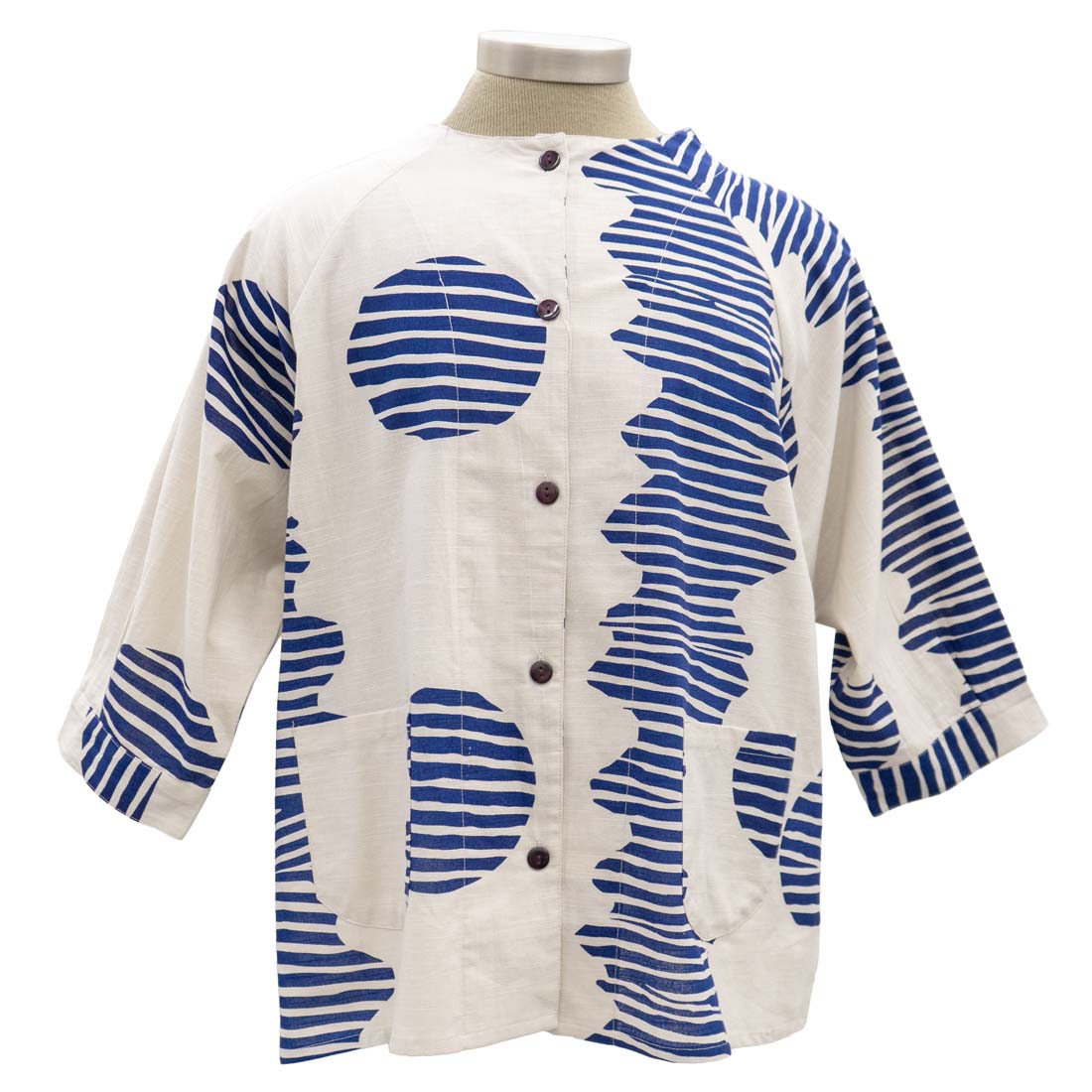 Striped A Line Button Shirt