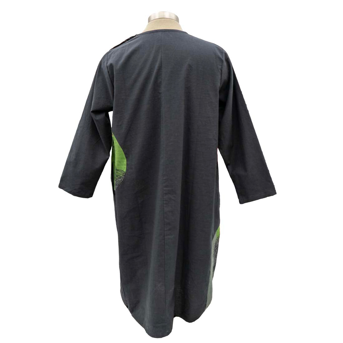 Black & Green Printed Panel Dress