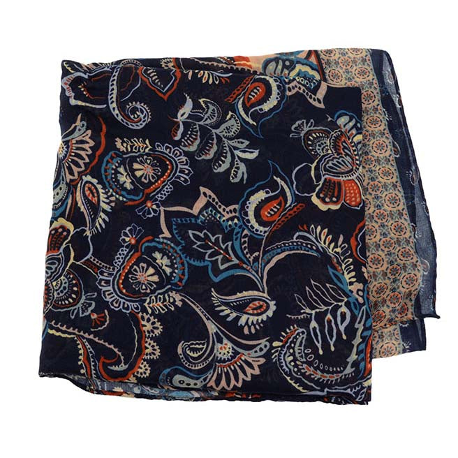 Multi Bold Paisley Tassel Scarf