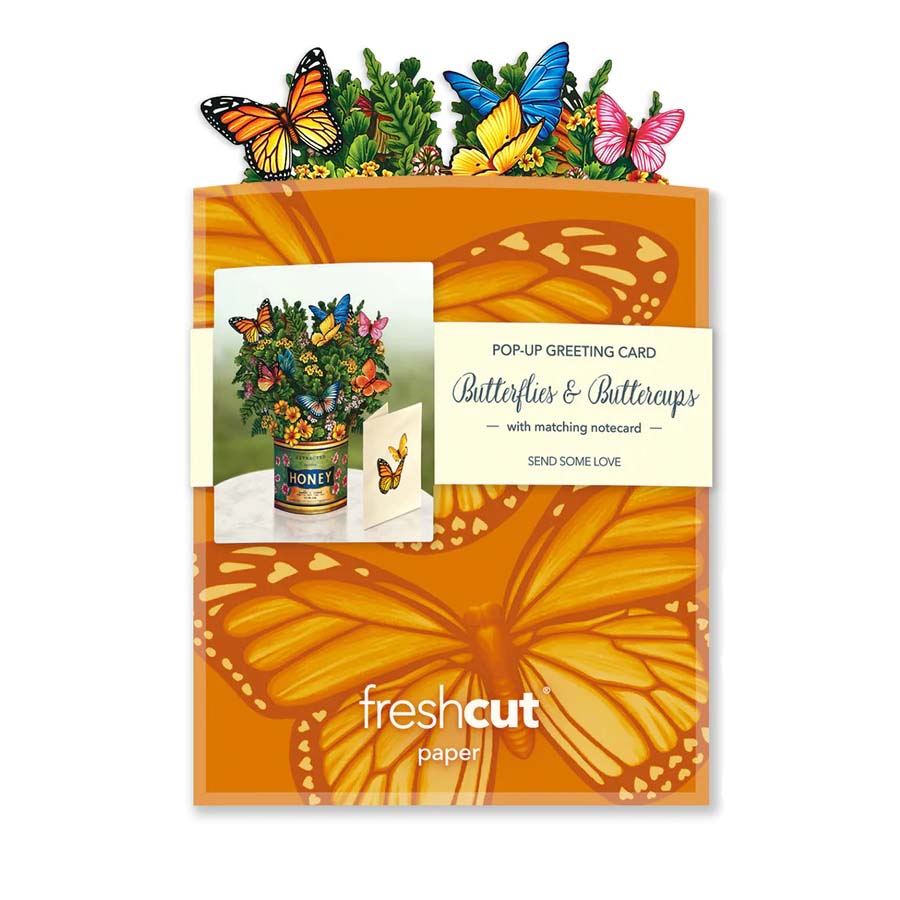 Mini Butterflies and Buttercups Bouquet Card