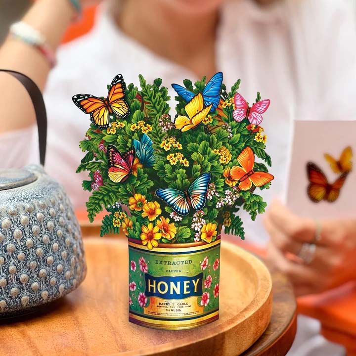 Mini Butterflies and Buttercups Bouquet Card