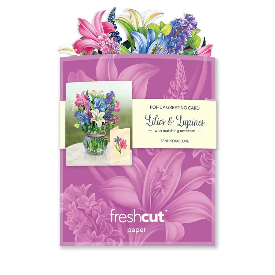 Mini Lilies &amp; Lupines Bouquet Card