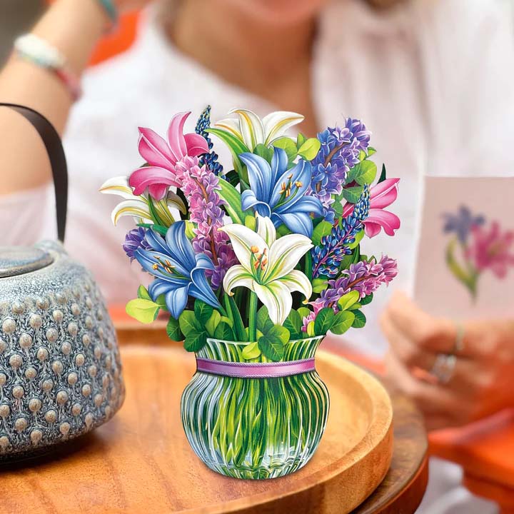 Mini Lilies &amp; Lupines Bouquet Card