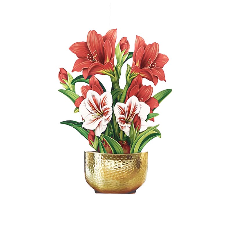 Mini Scarlet Amaryllis Bouquet Card