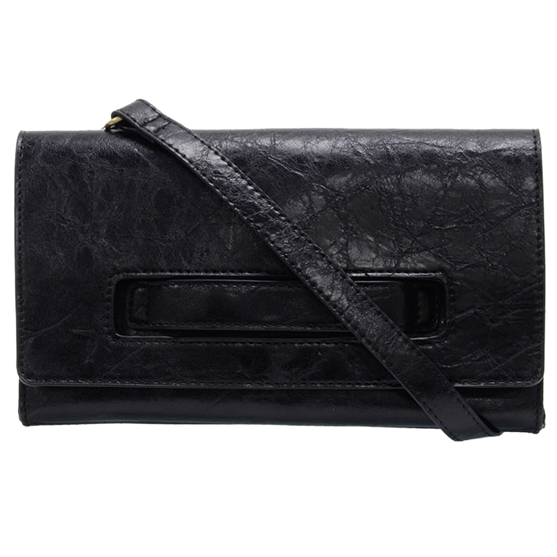 Caterina Handle Black Clutch Crossbody