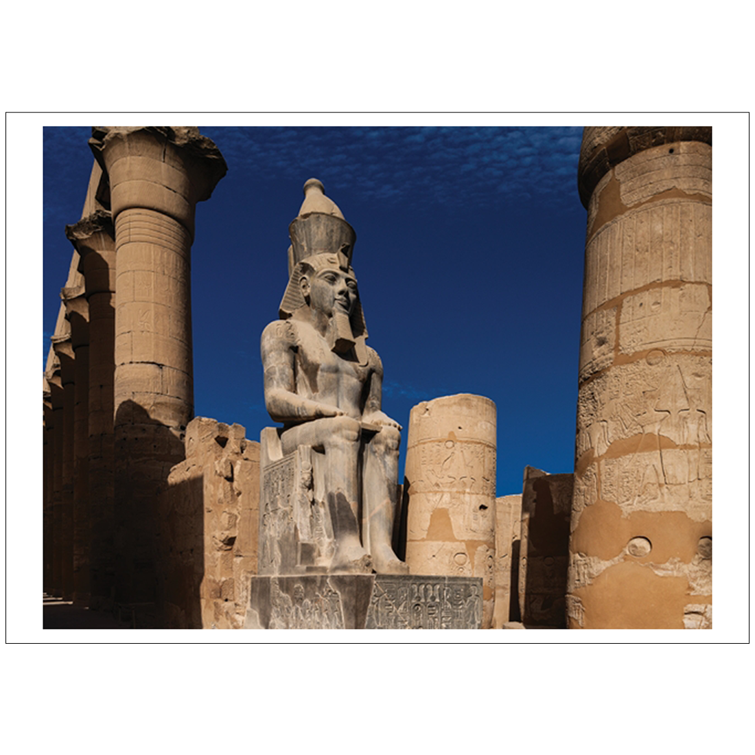Black Granite Ramses II Statue Postcard