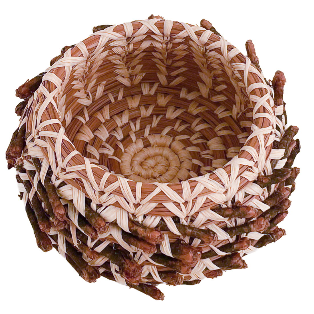 Woven basket side view