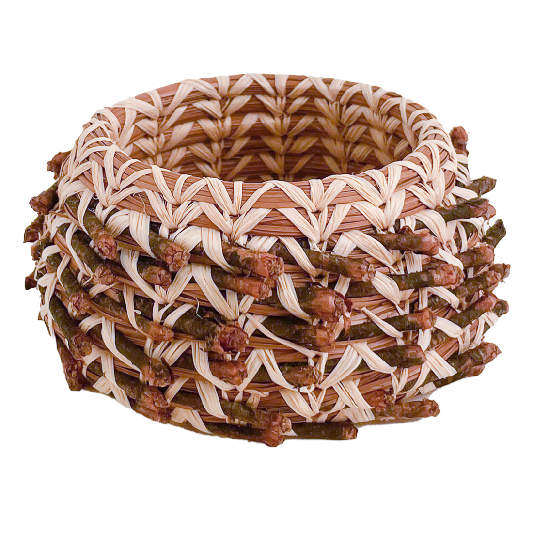 Woven basket side view