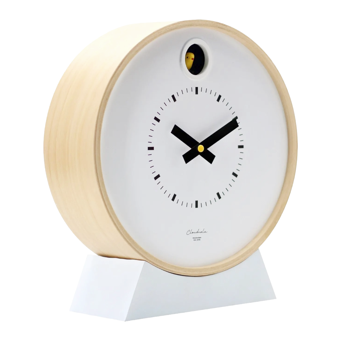 Dot White Modern Cuckoo Clock with Stand