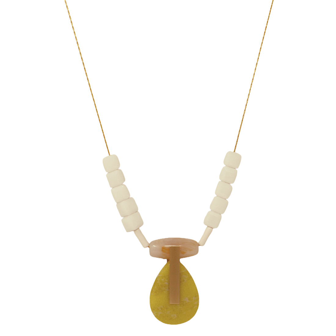 Lemon Quartz Artdeco Necklace