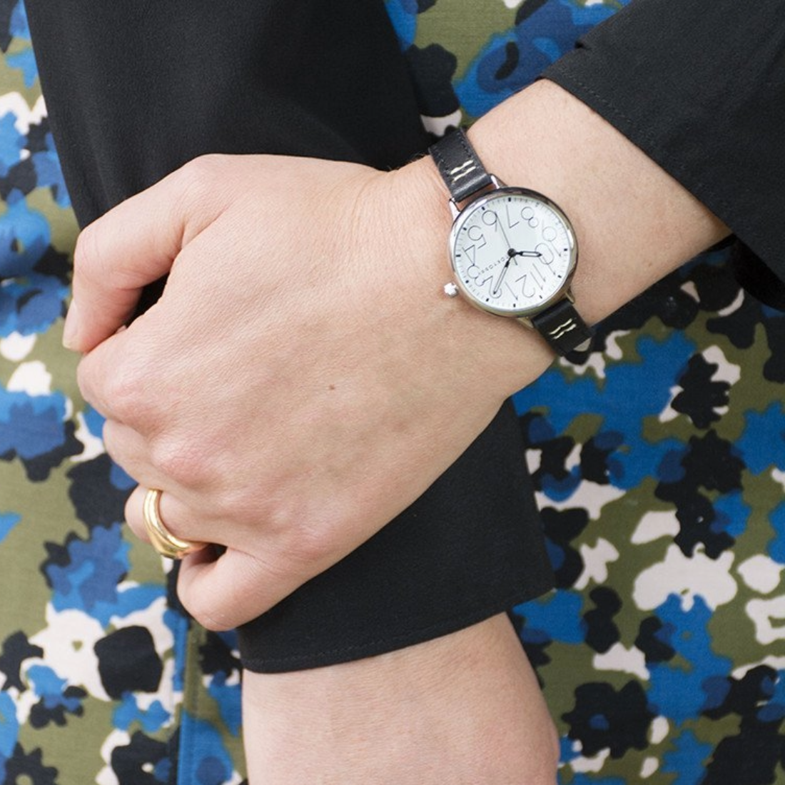 Sovra Black Leather Women's Watch