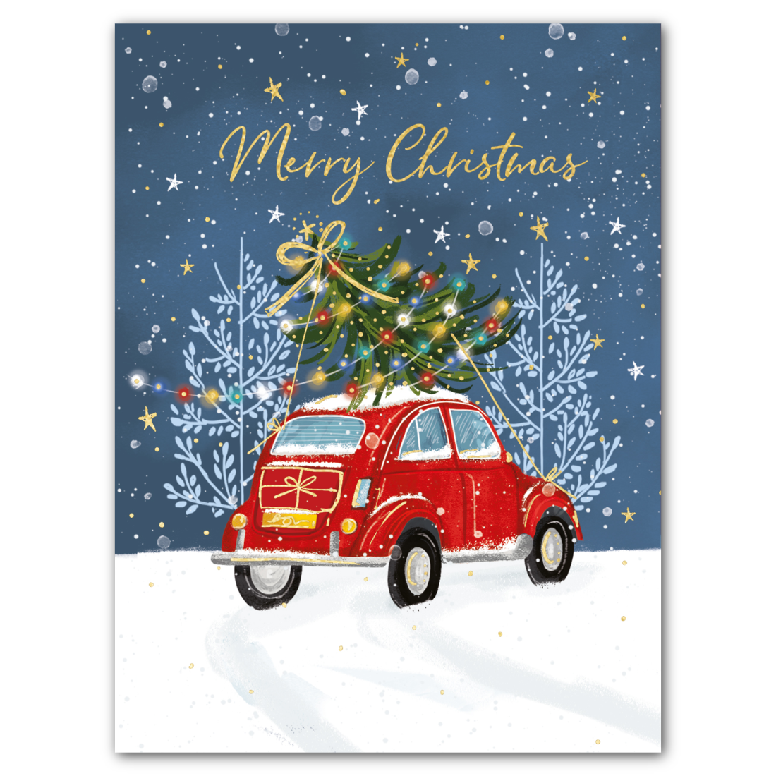 Tree on Car Holiday Cards