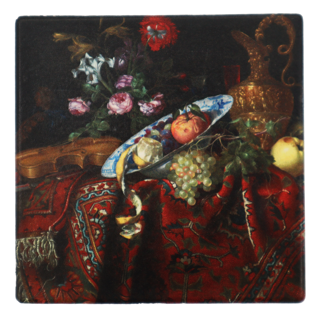 Bernard Still Life with Violin, Ewer, and Bouquet of Flowers