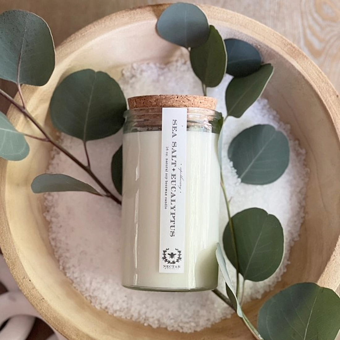 Sea Salt + Eucalyptus Apothecary Candle