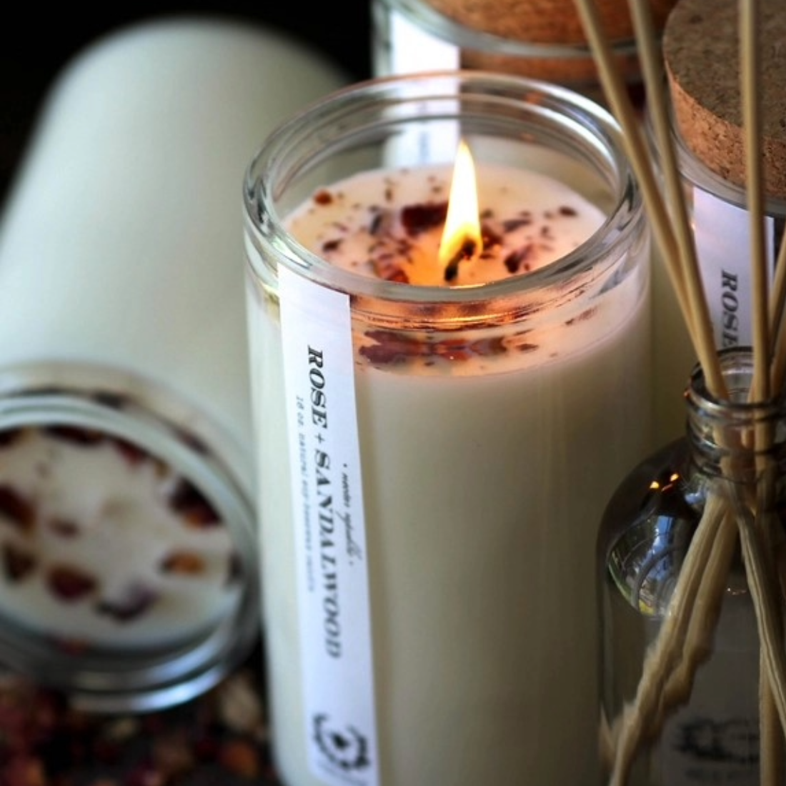 Rose Sandalwood Apothecary Candle
