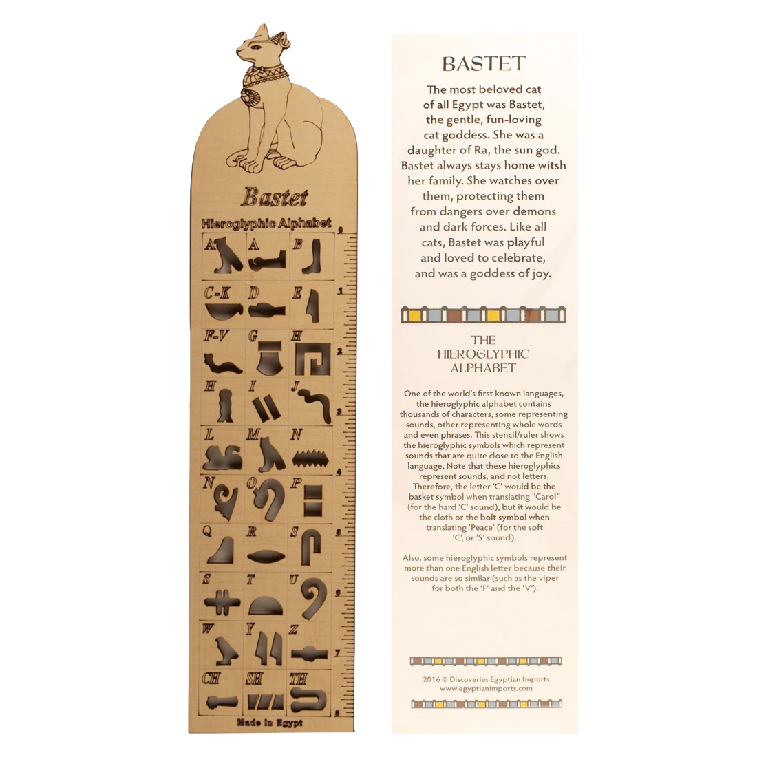 Bastet Cat Hieroglyphic Ruler
