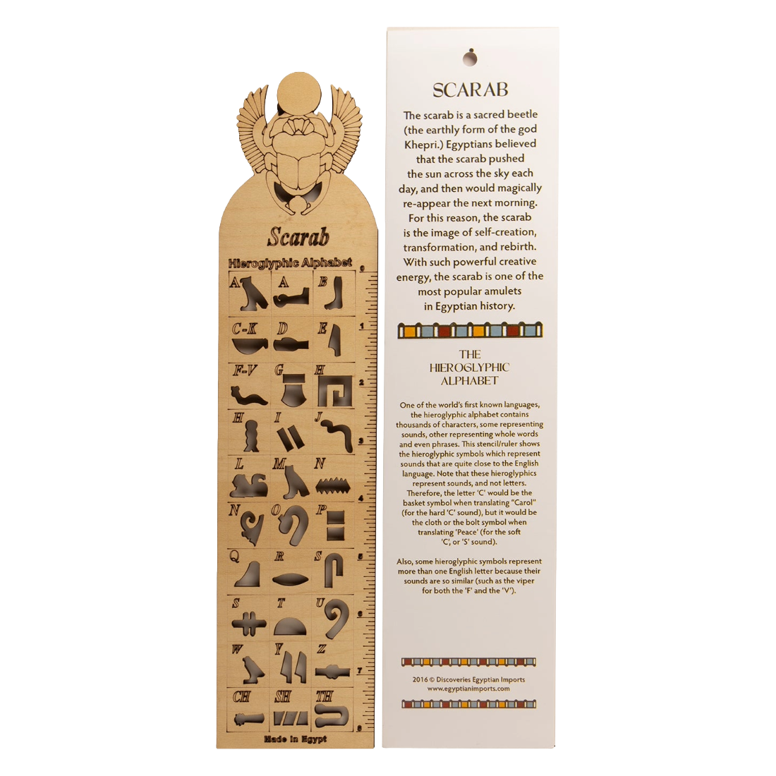 Winged Scarab Hieroglyphic Ruler