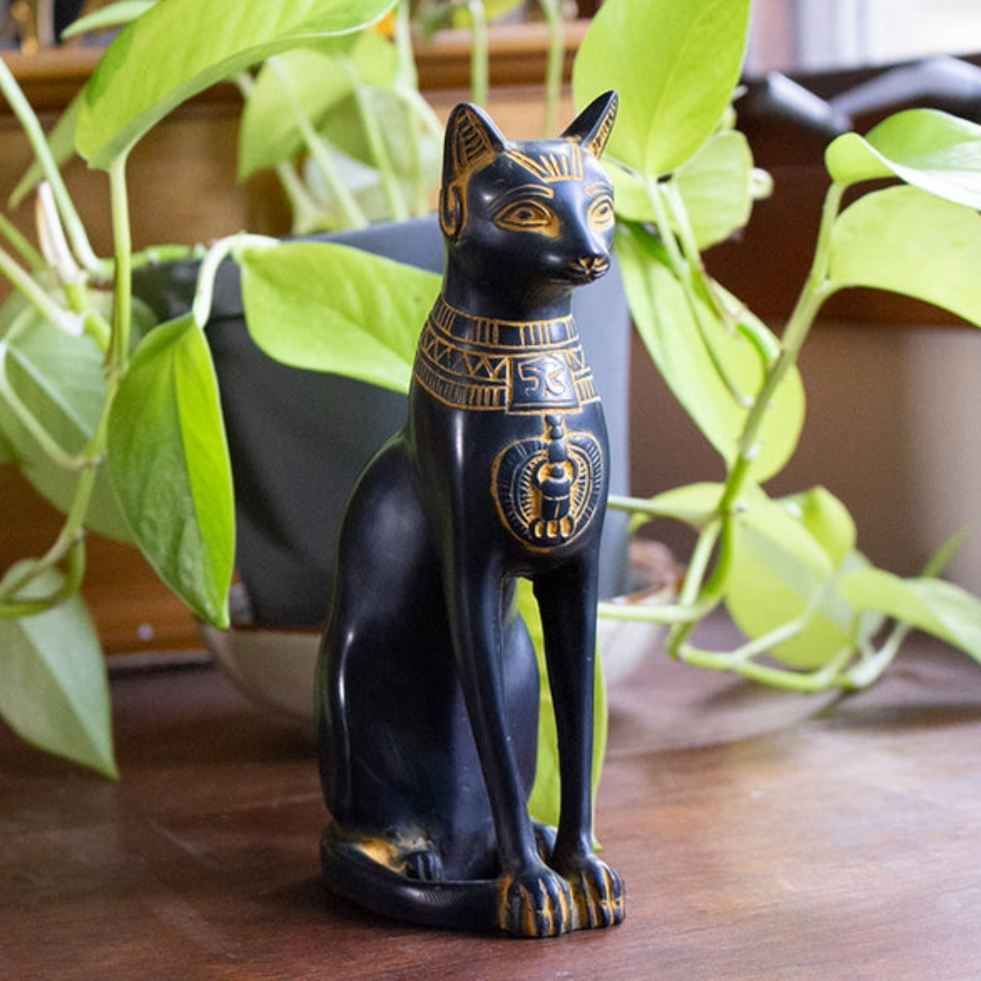 Bastet Cat Antique Gold Small