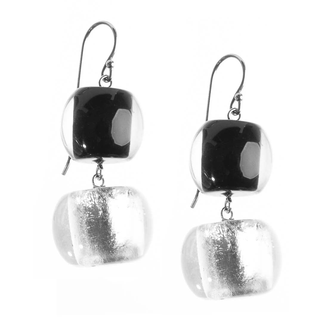 Silver Radiance Resin Earrings