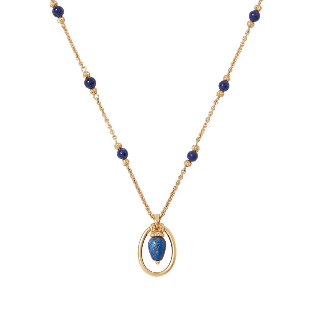 Etruscan Lapis Pendant Necklace