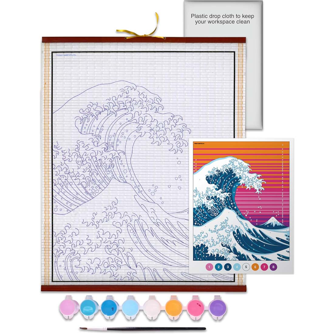 The Great Wave Paper Scroll Painting Kit