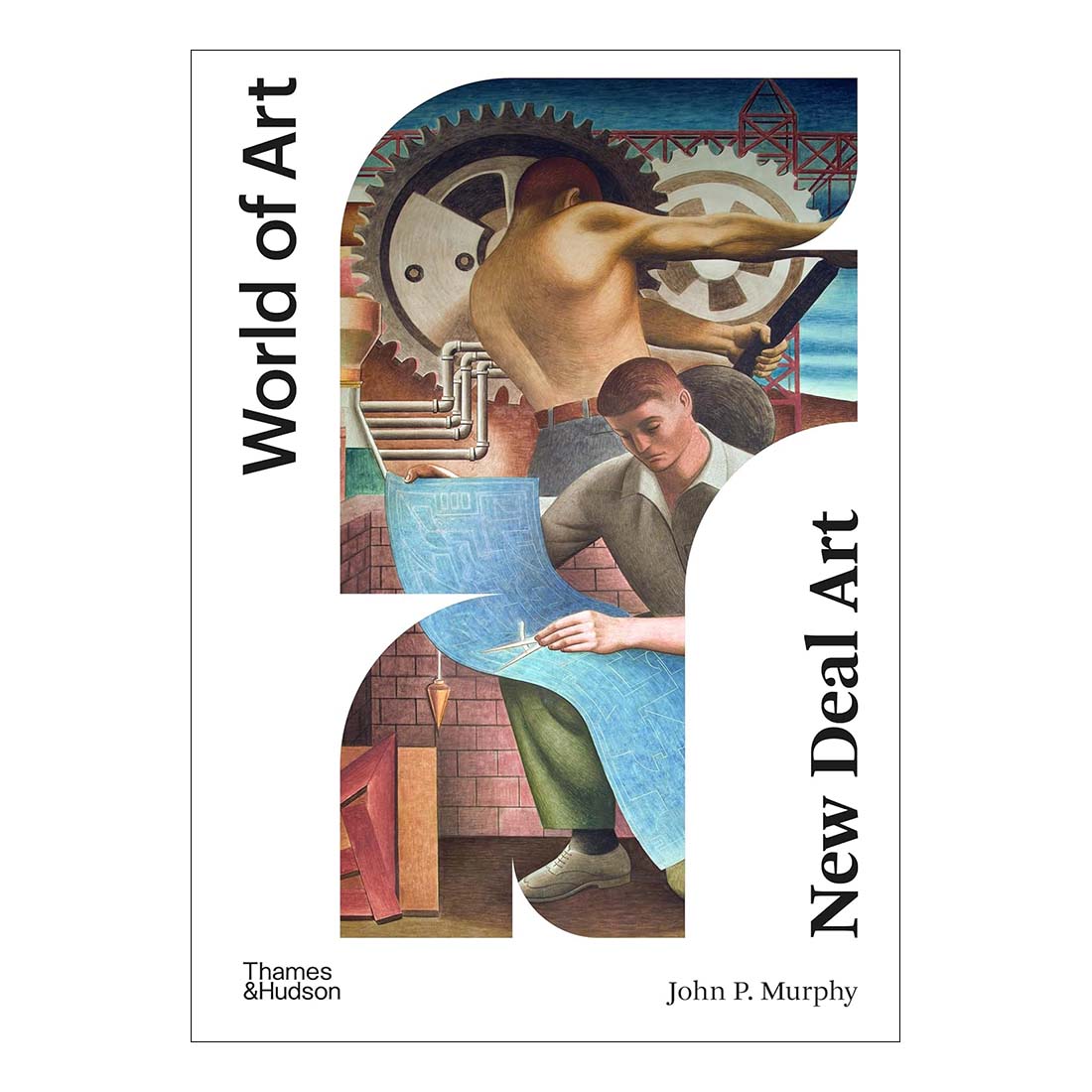 Book cover of 'World of Art: New Deal Art' by John P. Murphy with a stylized letter 'A' design.