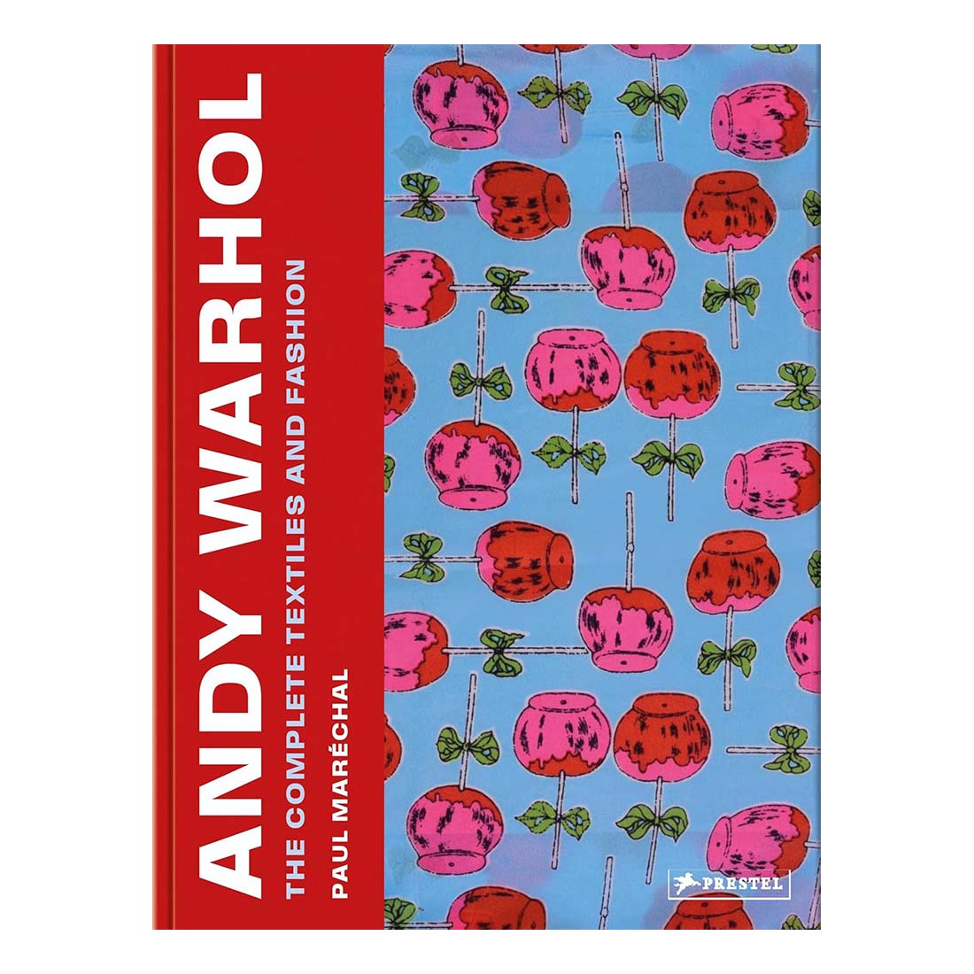 Book cover of 'Andy Warhol: The Complete Textiles and Fashion' with a red and blue design.