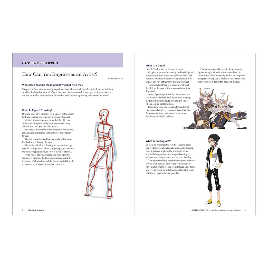 Book cover of 'Drawing Manga' with illustrations of characters on a yellow background