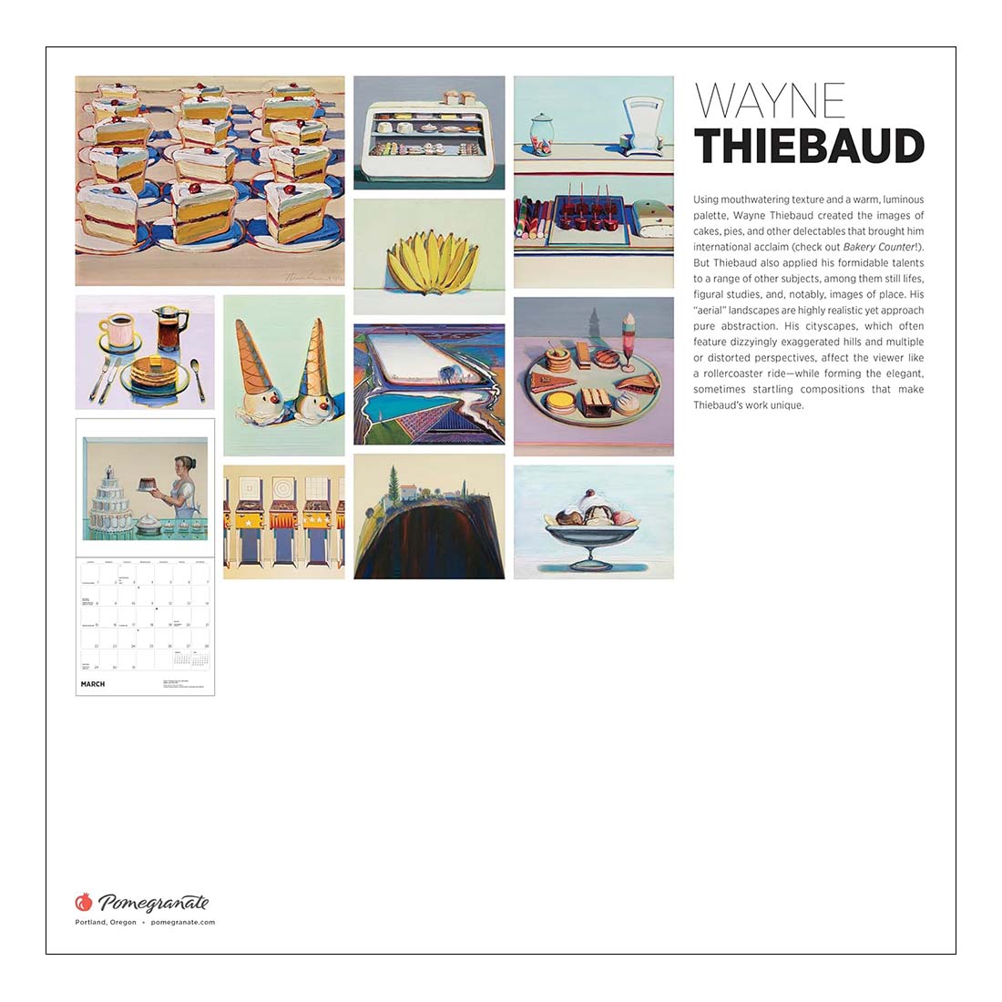 Wayne Thiebaud 2026 Wall Calendar