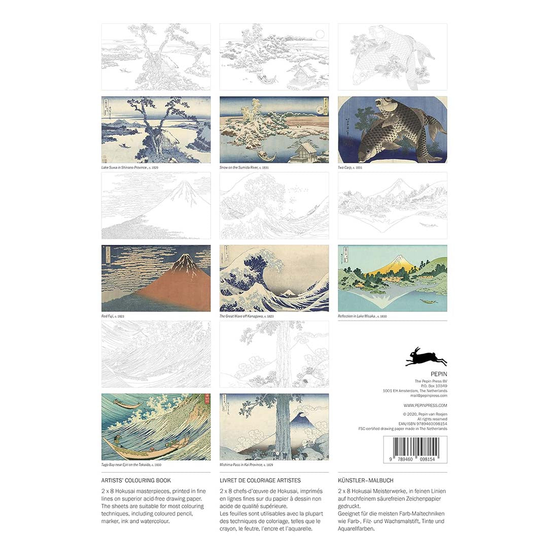 Hokusai: Artists&#39; Coloring Book