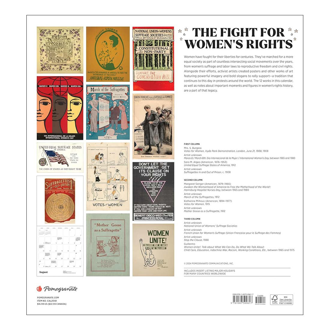 The Fight for Women&#39;s Rights 2025 Wall Calendar