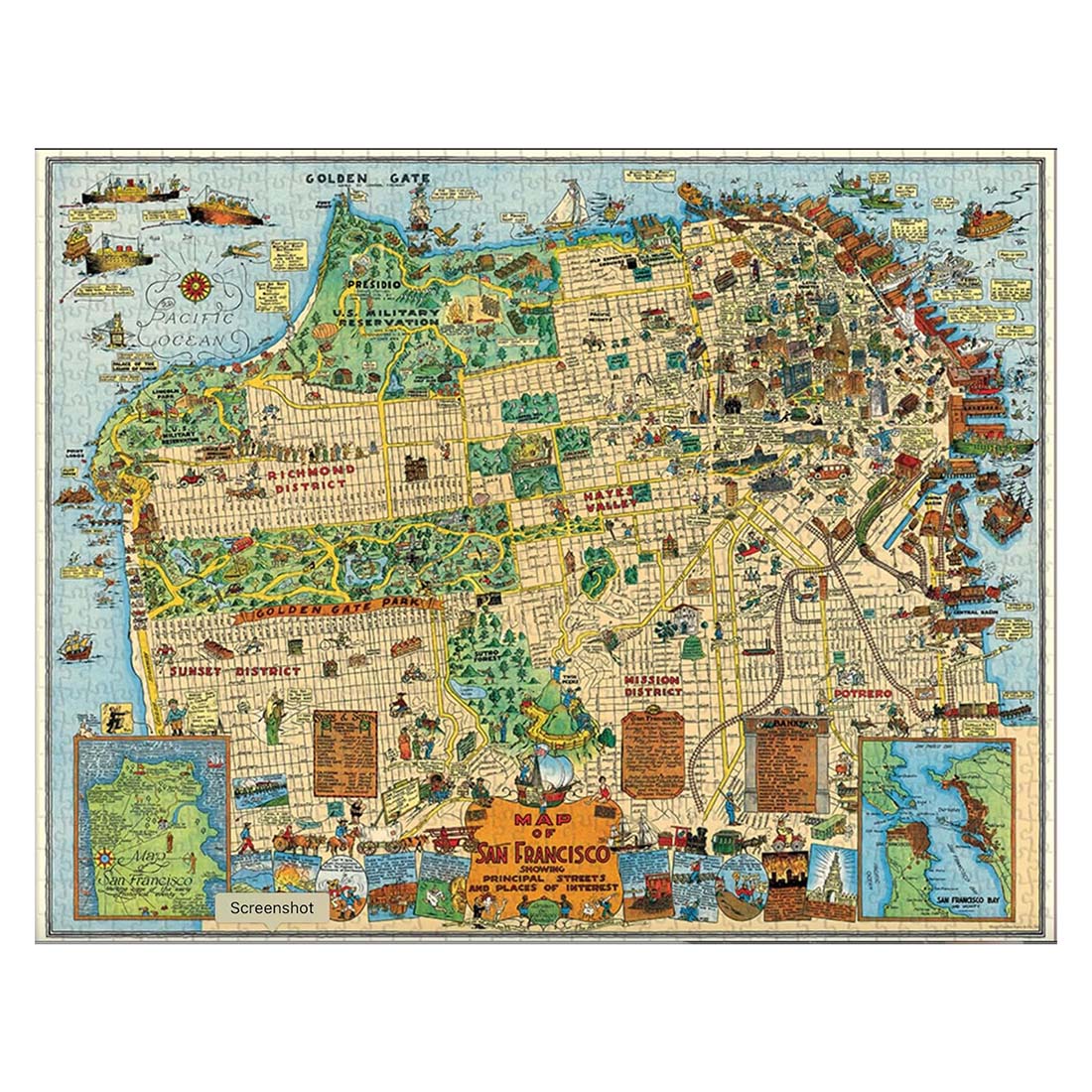 Map of San Francisco 1000 Piece Puzzle